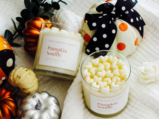 Soy Wax Candle with Hearts Pumpkin Souffle - Home Scape Plus